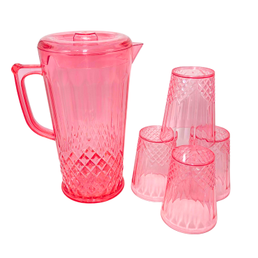 Carafe en mélamine + 4...