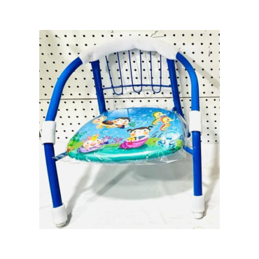 Chaise enfant en fer bleu