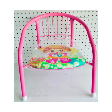 Chaise enfant en fer rose