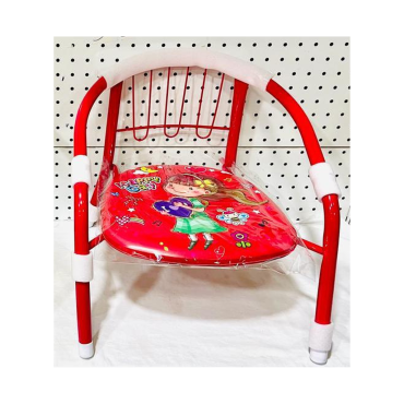 Chaise enfant en fer rouge