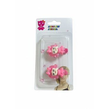 Lot de 2 barrettes rose 