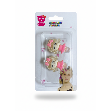 Lot de 2 barrettes rose beige