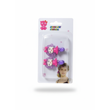 Lot de 2 barrettes rose mauve