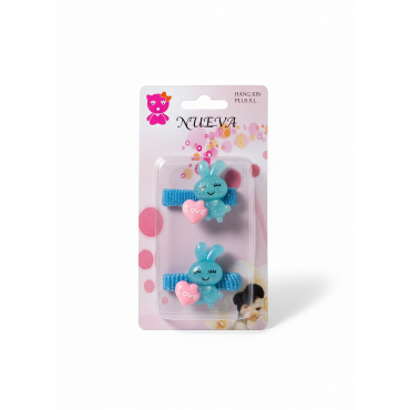 Lot de 2 chouchous love bleu