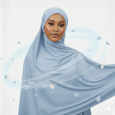 Col hijab jersey Bleu clair...