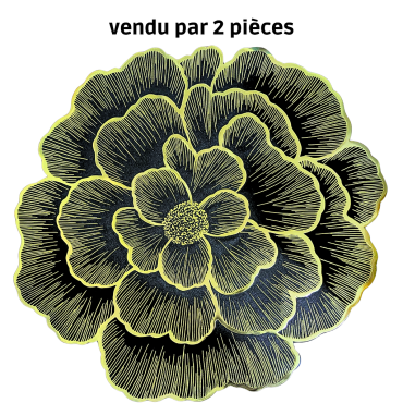 2 Set de table doré noir -...