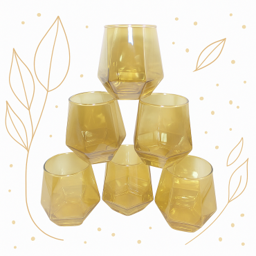 Pack de 6 Verres doré DELI...