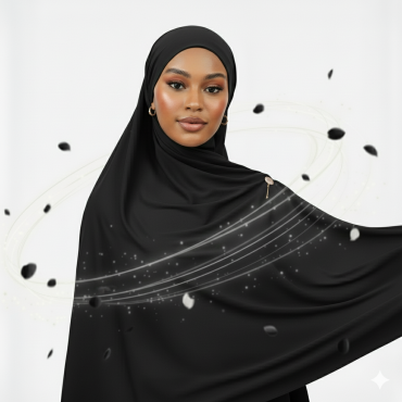 Col hijab jersey Noir 2 mètres