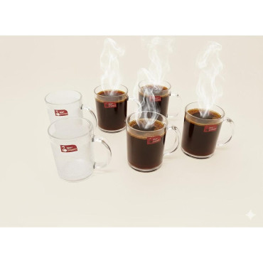 6 Tasses en verre RED CHERRY
