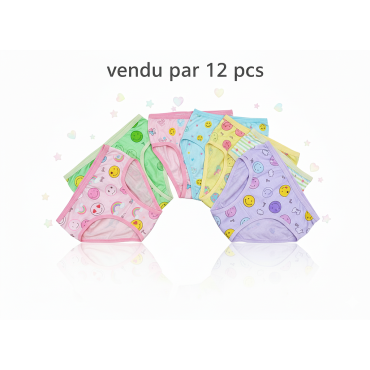 Paquet 12 slips enfant fille 