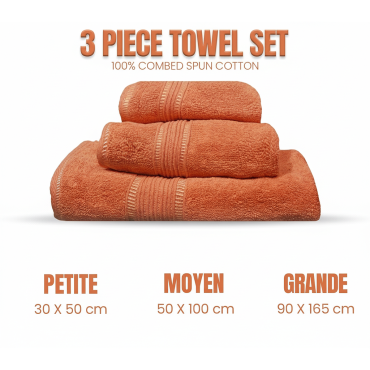 3 piéces serviettes de bain...