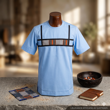 Chemise Africaine bleu...