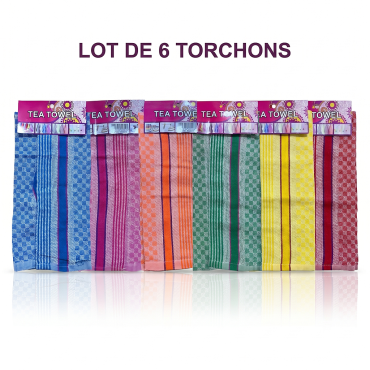 Lot de 6 torchons